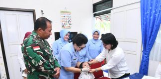 Danlanud RSA Natuna Tinjau Posyandu Garuda, Dukung Kesehatan Ibu dan Anak