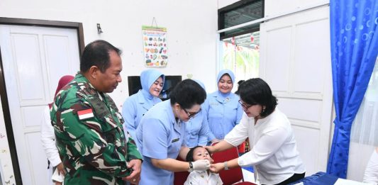 Danlanud RSA Natuna Tinjau Posyandu Garuda, Dukung Kesehatan Ibu dan Anak