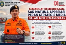 Semangat Kemerdekaan, SAR Natuna Apresiasi Peran Strategis Media dalam Misi Kemanusiaan