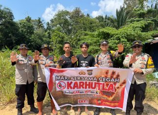 Bhabinkamtibmas Polsek Bunguran Timur Perkuat Patroli Antisipasi Karhutla di Bunguran Timur