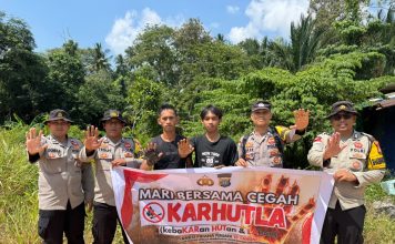 Bhabinkamtibmas Polsek Bunguran Timur Perkuat Patroli Antisipasi Karhutla di Bunguran Timur