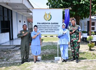 Danlanud RSA Natuna Resmikan Kantor PIA Ardhya Garini Ranting Satpom Lanud RSA Kodau 1