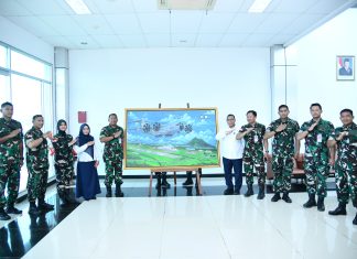 Karya Danlanud Raden Sadjad, Lukisan Pesawat TNI AU A400M Dipajang di Bandara RSA Natuna