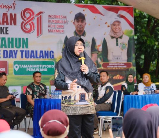 Di Tengah Car Free Day Tualang, Bupati Siak Afni Zulkifli Ajak Warga Cegah Karhutla