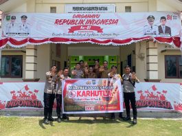 Cegah Karhutla, Bhabinkamtibmas Polres Natuna Sambangi Kantor Camat Bunguran Timur Laut