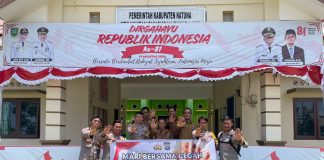 Cegah Karhutla, Bhabinkamtibmas Polres Natuna Sambangi Kantor Camat Bunguran Timur Laut