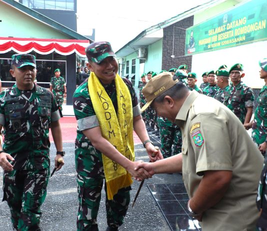 Bupati Asahan Bersama Forkopimda Sambut Kunjungan Kerja Pangdam I/BB di Makodim 0208/Asahan