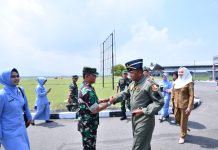 Danlanud Raden Sadjad Terima Kedatangan Pangkosek II di Natuna