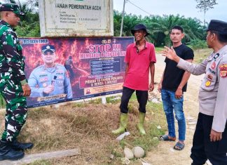 Polsek Banda Alam Bersama Koramil 18 Perkuat Pencegahan Karhutla
