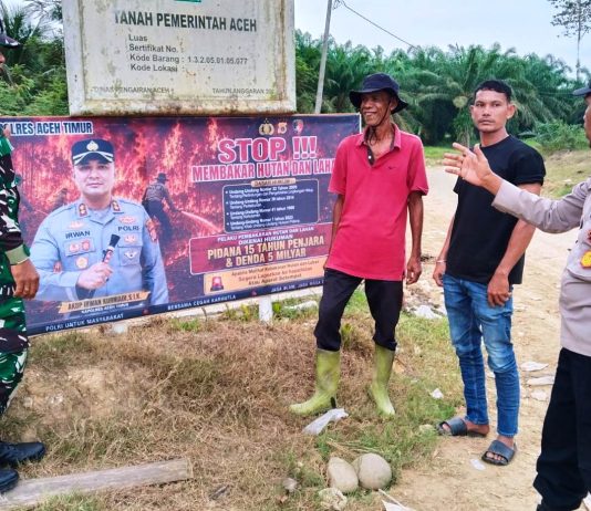 Polsek Banda Alam Bersama Koramil 18 Perkuat Pencegahan Karhutla
