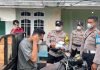 Cegah Dampak Kabut Asap, Polsek Pulau Laut Bersama Puskesmas, Bagikan Masker kepada Masyarakat