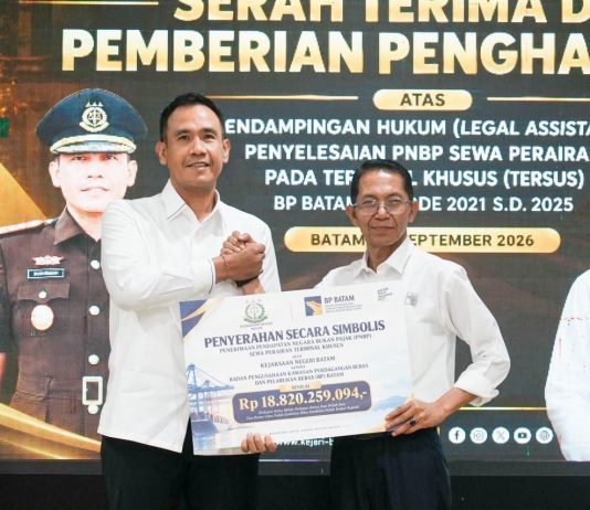 Sinergi BP Batam dan Kejari Batam, Rp18,82 Miliar PNBP Sewa Perairan Tersus Berhasil Diselesaikan