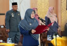 Lantik 83 Pejabat, Bupati Siak Afni: Jangan Cari Muka, Promosi Berdasarkan Kinerja
