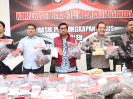 Ditresnarkoba Polda Kepri Musnahkan Barang Bukti 26 Perkara Narkotika, Selamatkan 56.384 Jiwa