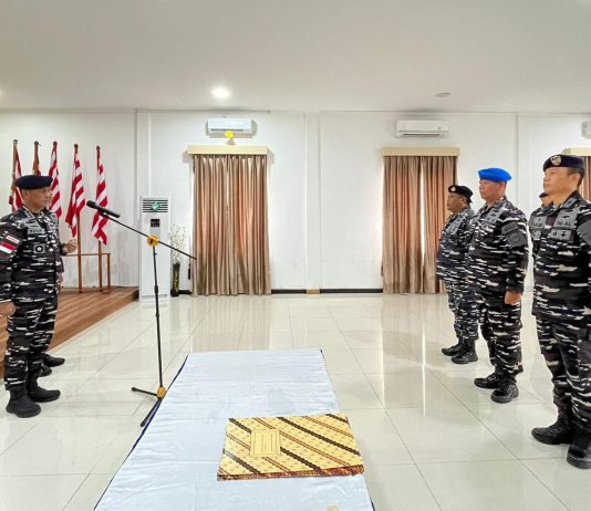 Perkuat Tugas Pertahanan di Natuna, Danlanal Ranai Kukuhkan Tiga Pejabat Strategis
