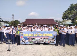 Polantas Karib Police Go To School, Satlantas Polresta Tanjungpinang Sosialisasikan Keselamatan Berlalu Lintas di SMPN 7