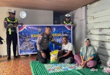 Hari Lalu Lintas ke-71, Satlantas Polres Natuna Salurkan Bantuan untuk Warga Sebadai Ulu