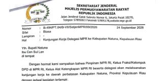 MPR RI Dijadwalkan Kunjungi Natuna, Bahas Isu Perbatasan dan Temui Masyarakat