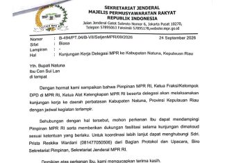 MPR RI Dijadwalkan Kunjungi Natuna, Bahas Isu Perbatasan dan Temui Masyarakat