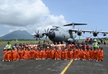 Pesawat Airbus A400M TNI AU Mendarat di Natuna, Siswa TK Angkasa Antusias Melihat dari Dekat