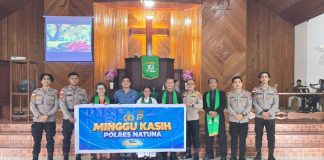 Minggu Kasih, Polres Natuna Hadir Pererat Kebersamaan dengan Jemaat GPIB Bukit Kasih