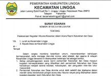 Jaga Ketertiban dan Adat Istiadat, Kecamatan Lingga Keluarkan Surat Edaran Hiburan