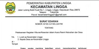 Jaga Ketertiban dan Adat Istiadat, Kecamatan Lingga Keluarkan Surat Edaran Hiburan