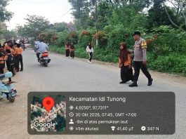 Strong Point Pagi Hari, Polsek Idi Tunong Pastikan Keselamatan Pelajar