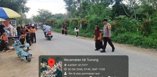 Strong Point Pagi Hari, Polsek Idi Tunong Pastikan Keselamatan Pelajar